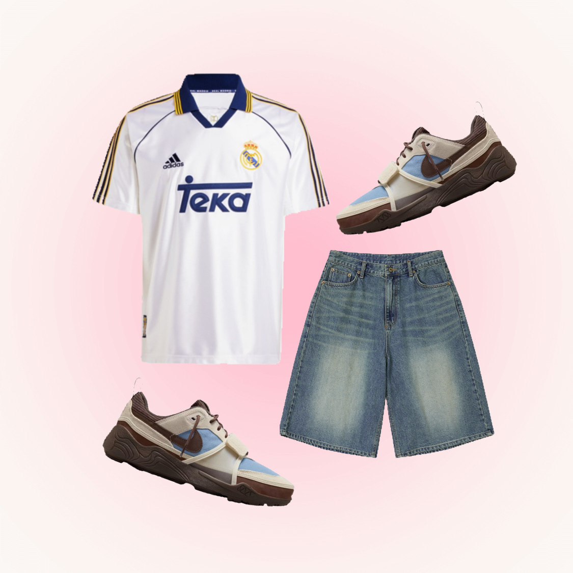 Adidas Real Madrid 99/00 Home Jersey White - KR Sizing (Non Marking Ver.), AMOU Essential Bermudapants 착용 스타일