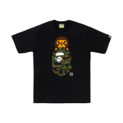 BAPE 1st Camo Milo on Ape Head T-Shirt Black Green