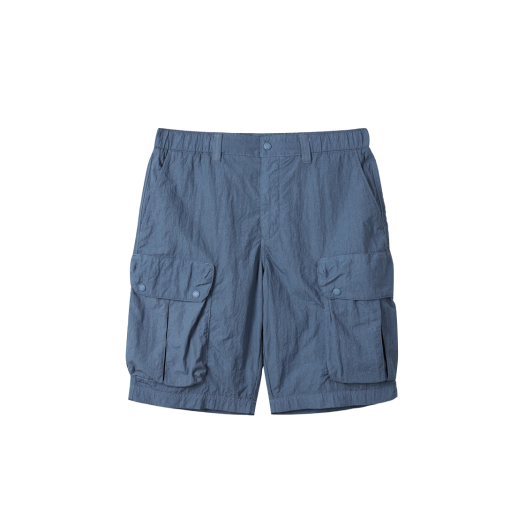 SAPOM25841NYX Series Garment Dying Cargo Loose Fit Shorts Navy