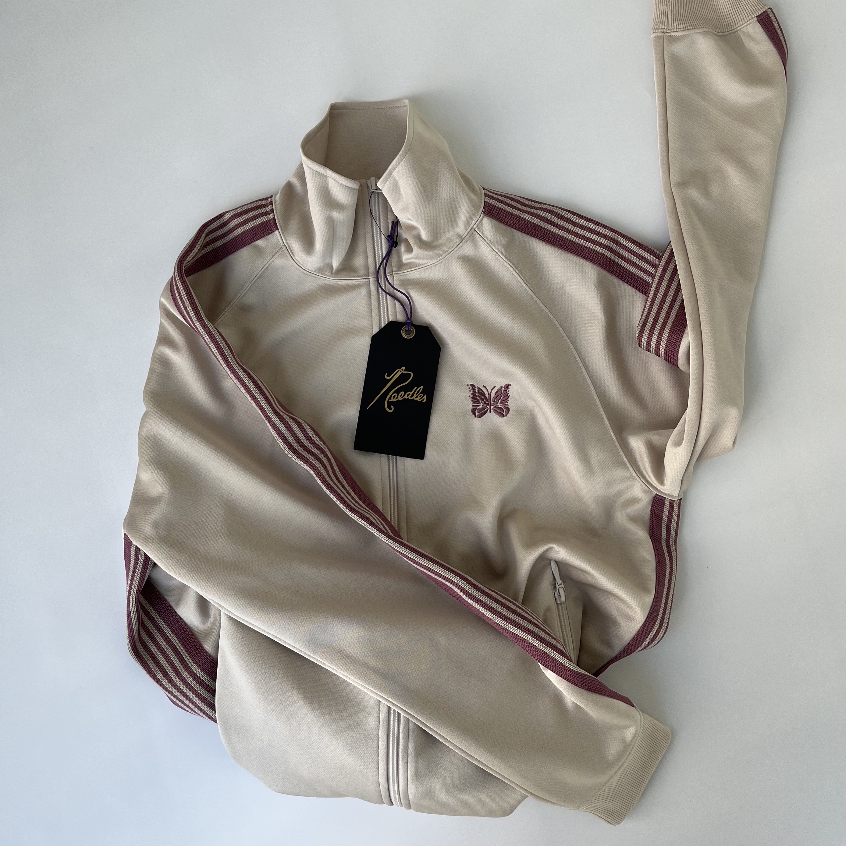Needles Track Jacket Poly Smooth Ivory, Needles Poly Smooth Track Jacket Saxophone 착용 스타일 - 7
