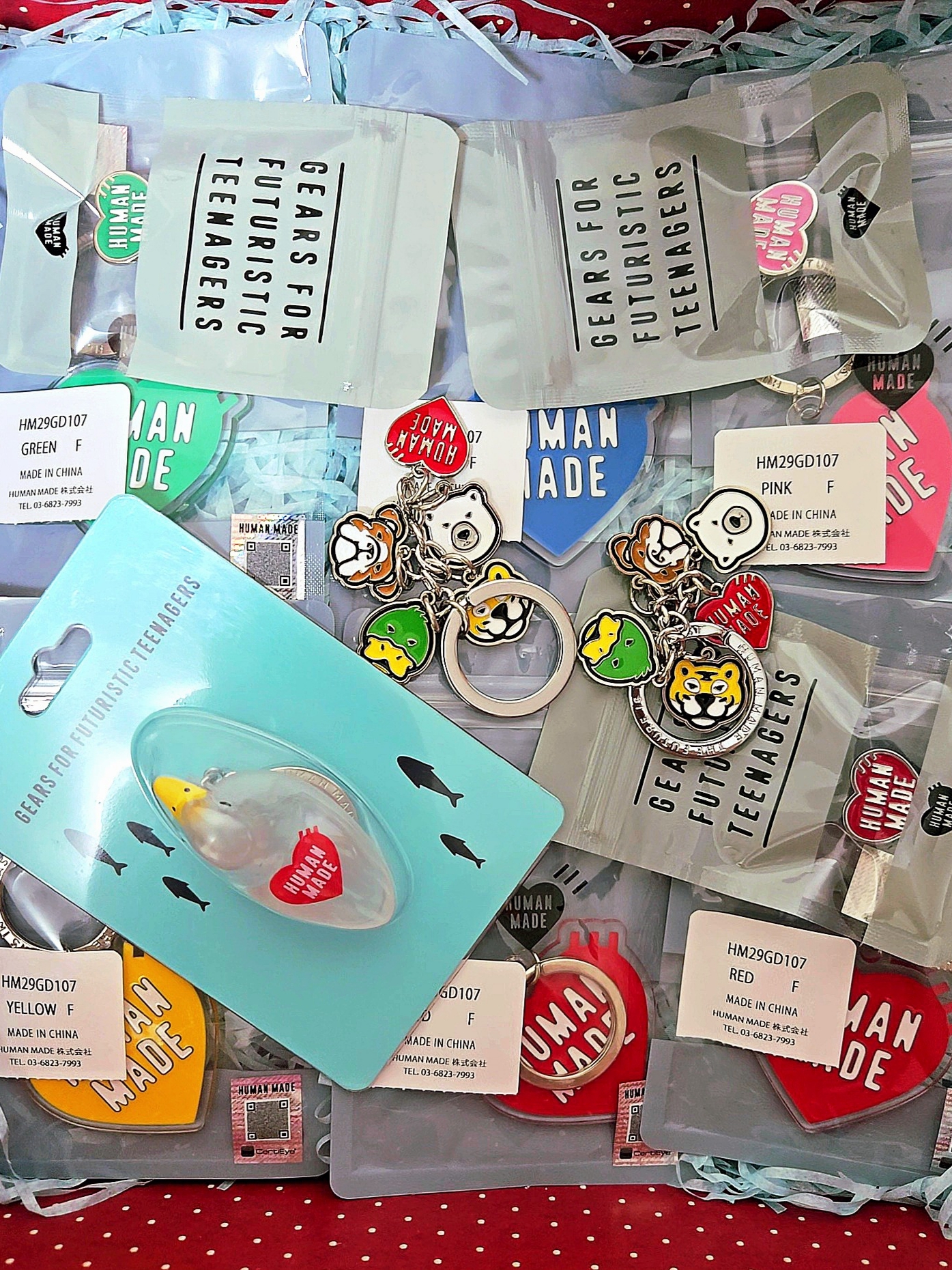 Human Made Animal Keyring Silver, Human Made Heart Keyring Red 착용 스타일