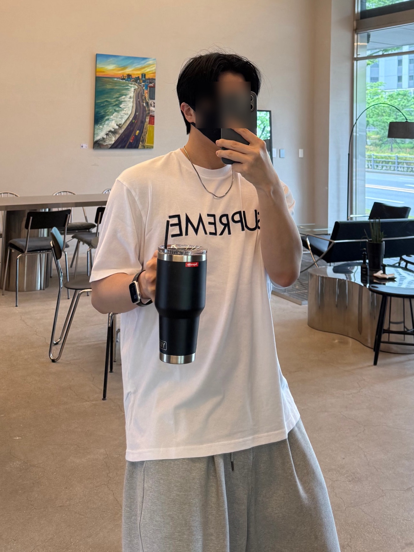 Supreme Capital S/S Top White - 25SS 착용 스타일 - 1