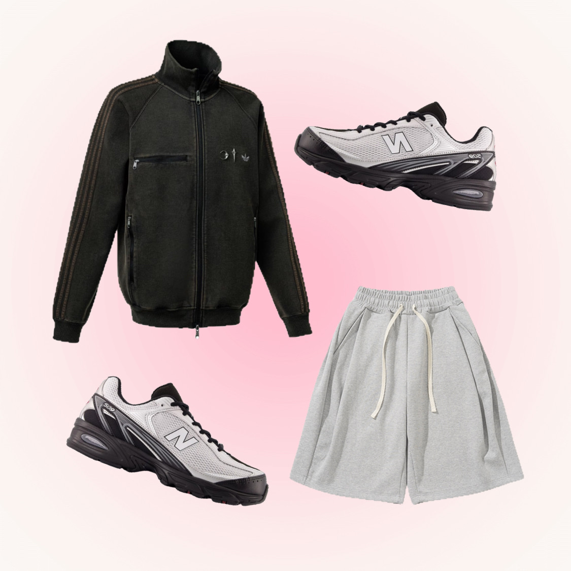 Knitted Bermuda Traning Half Pants Melange Grey, New Balance 509 Black Gray 착용 스타일