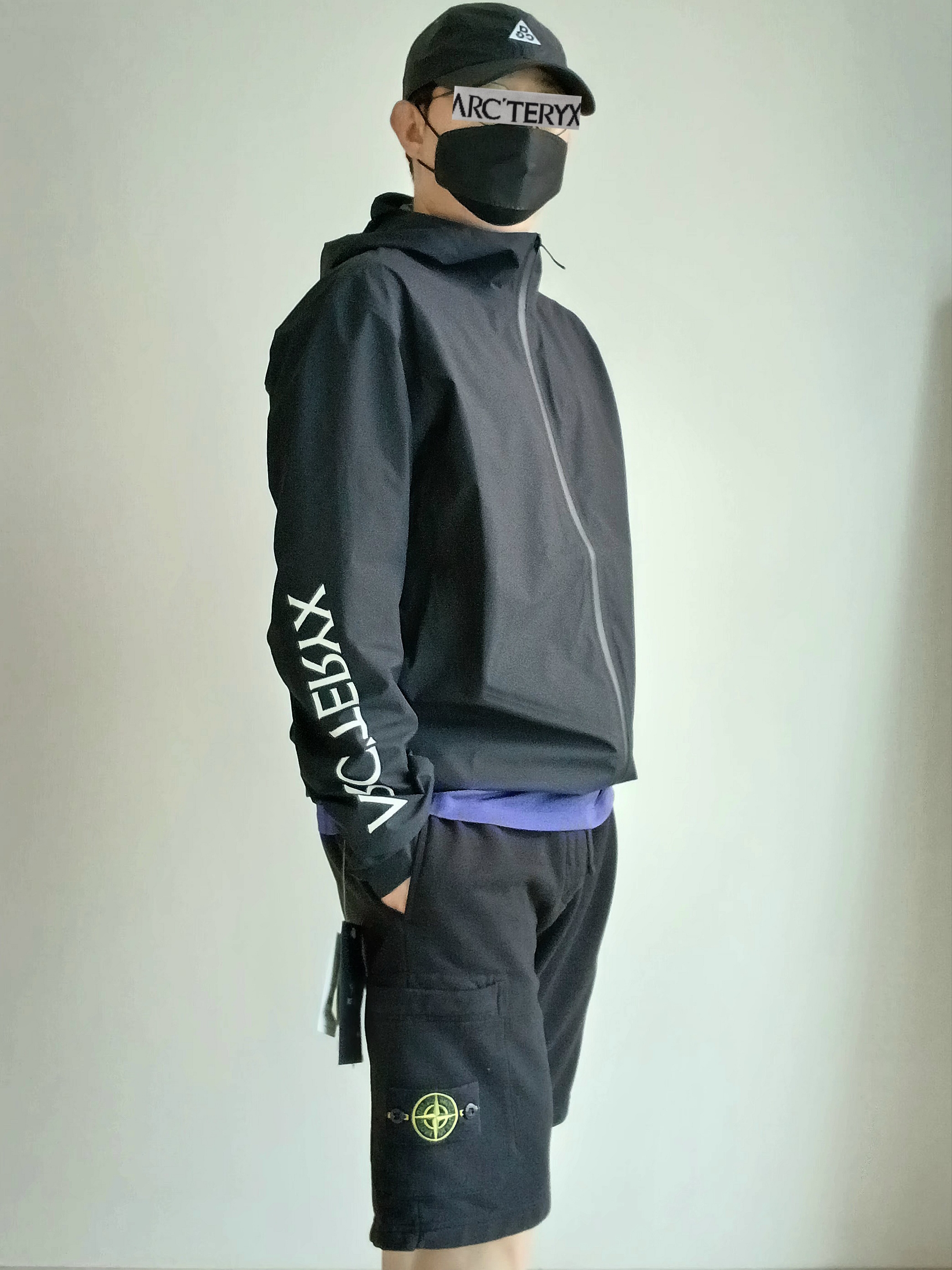 Nike ACG Trail Cap Black, Arc'teryx Norvan Jacket Black 착용 스타일 - 8
