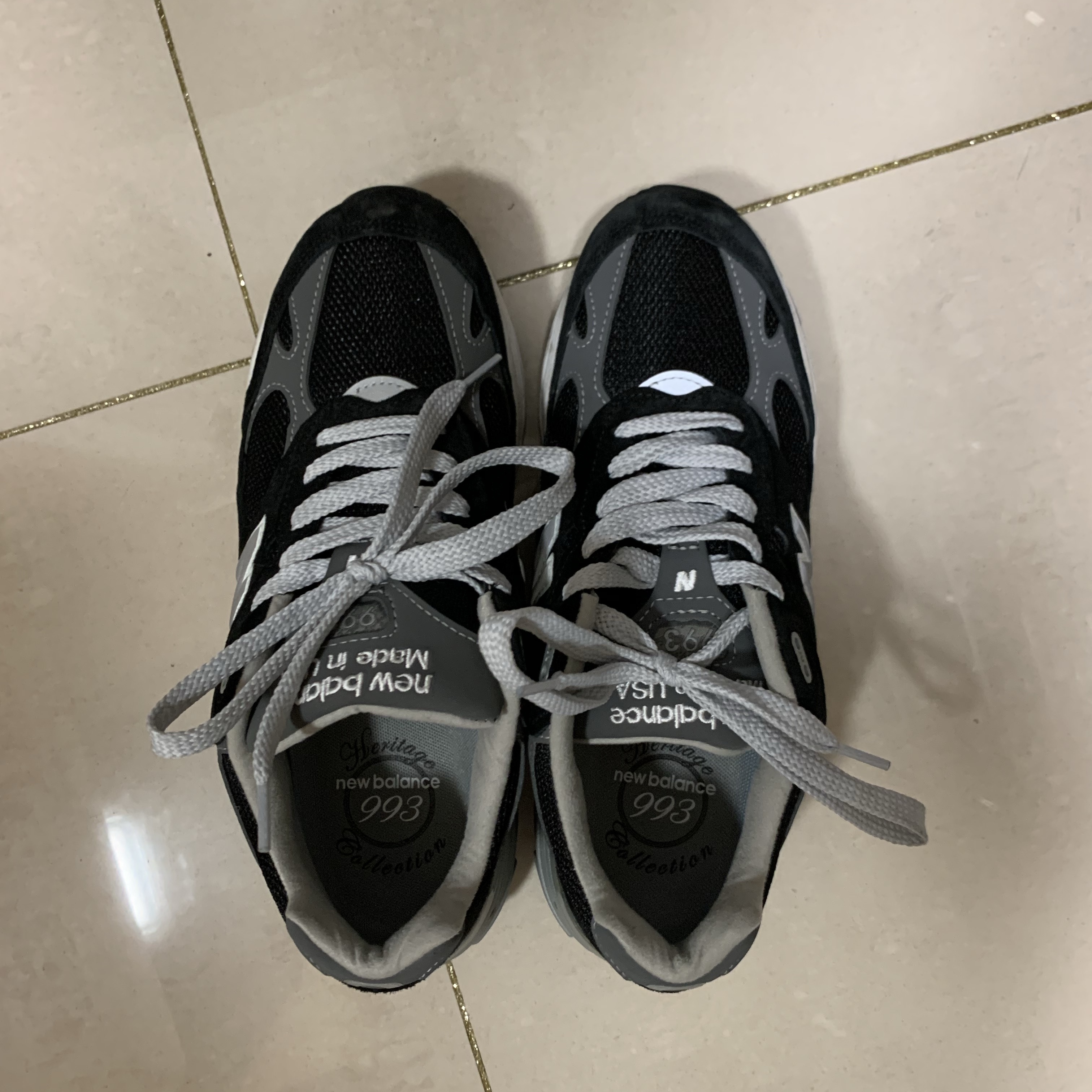 New Balance 993 Made in USA Black - D Standard 착용 스타일