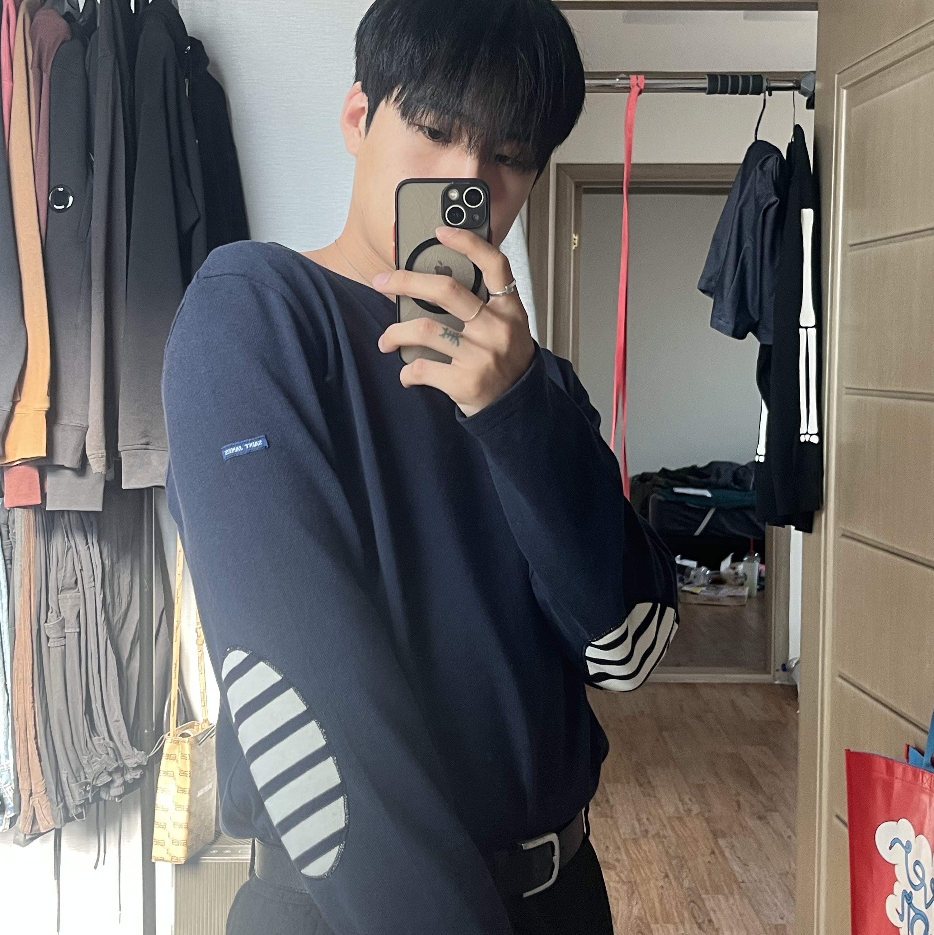 Saint James Meridien U Elbow Patch (N0I) 착용 스타일 - 2