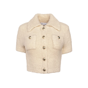 Self Portrait Women Cream Fluffy Knit Top Cream - 25SS