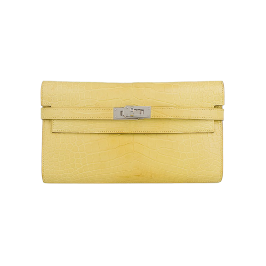 ITORRSATMLMN Hermes Alligator Kelly Long Wallet Lime Palladium Hardware
