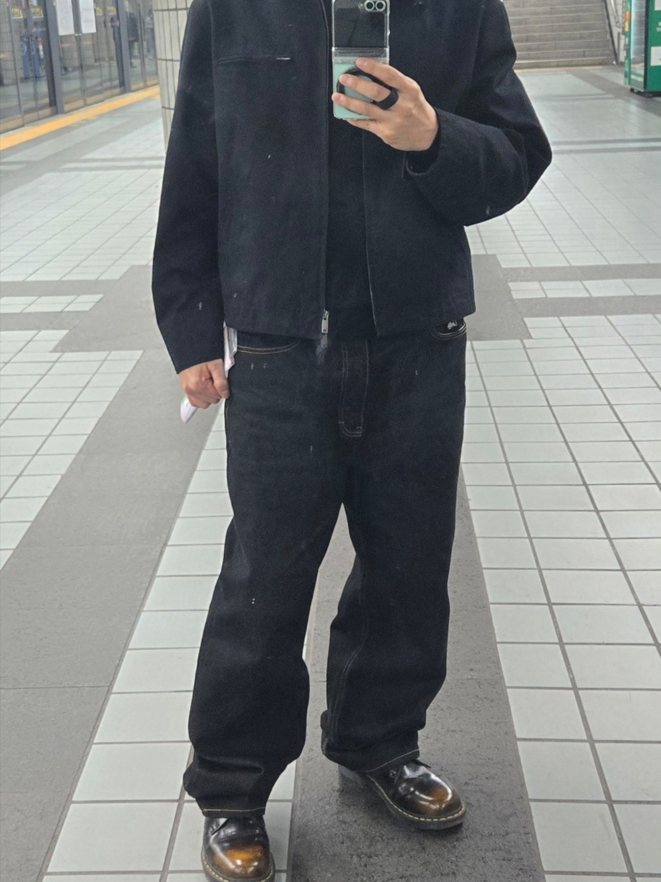 Corteiz Dual Stripe Baggy Jeans - Black