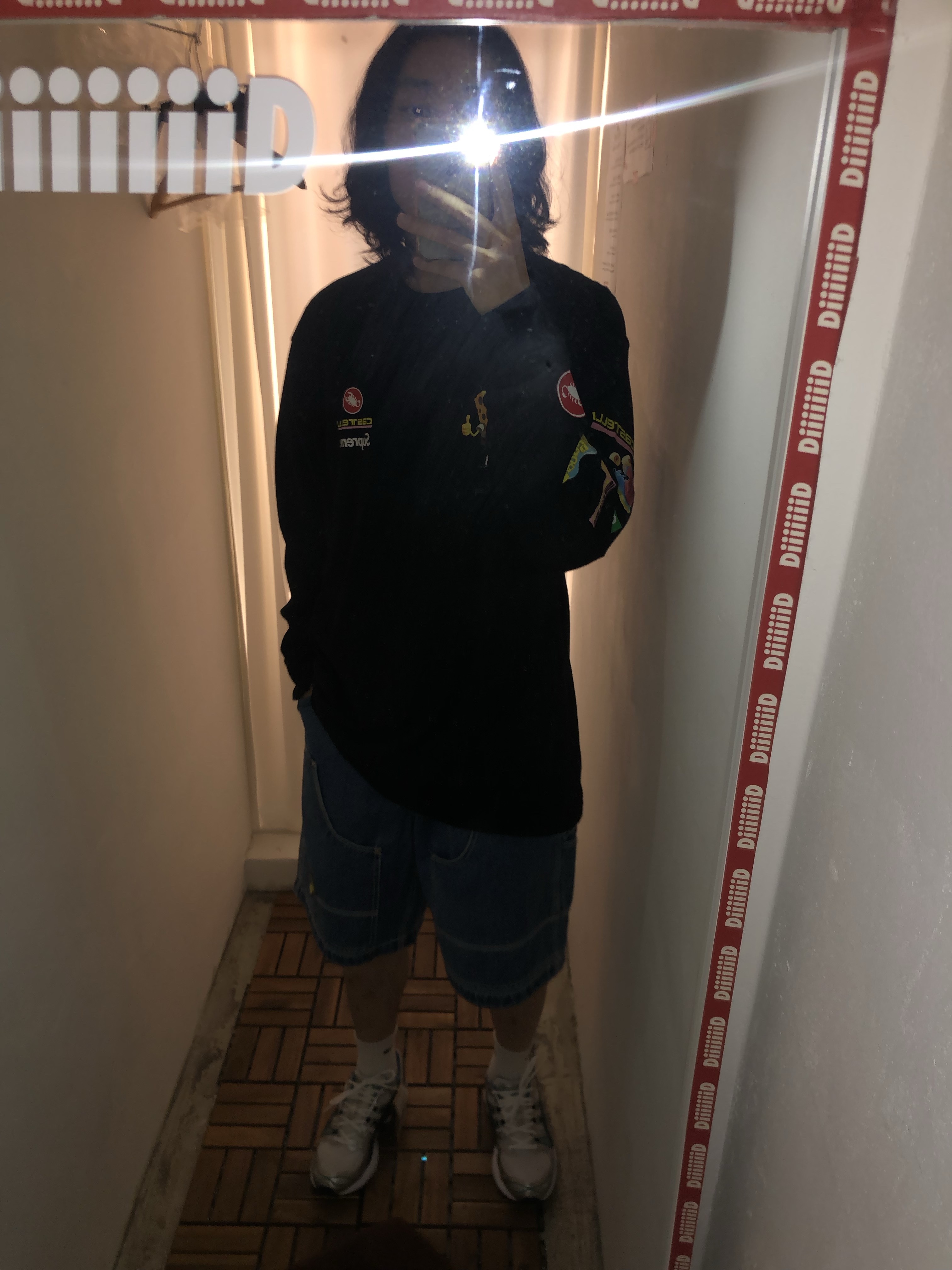 Supreme x SpongeBob SquarePants Castelli Racing L/S T-Shirt Black - 25SS, Asics Gel-Nimbus 9 White Pure Silver 착용 스타일 - 8