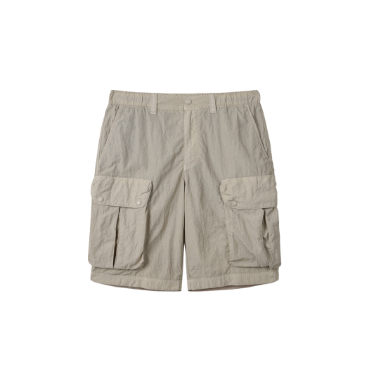 SAPOM25841BEX Series Garment Dying Cargo Loose Fit Shorts Beige