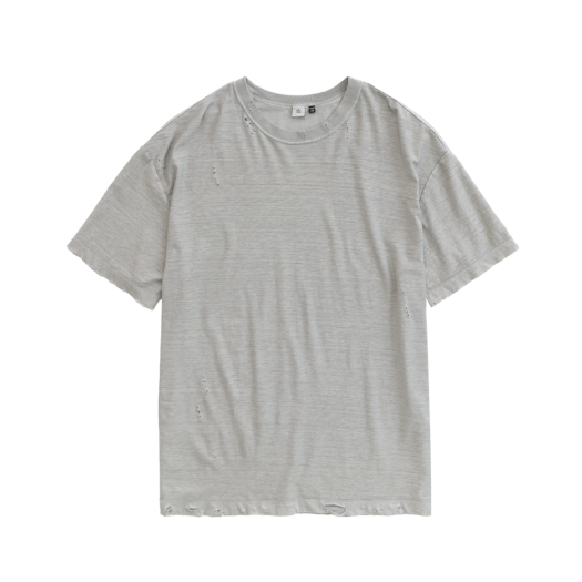 PL5OTS0425A6 Polyteru Reversed 1/2 Tee Hard Damaged Ver. Light Gray