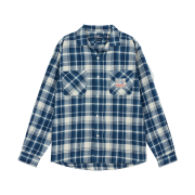 [KREAM Limited Edition The Trophy Fishing Club] Polo Ralph Lauren Plaid Flannel Camp Shirt Blue White - 25FW