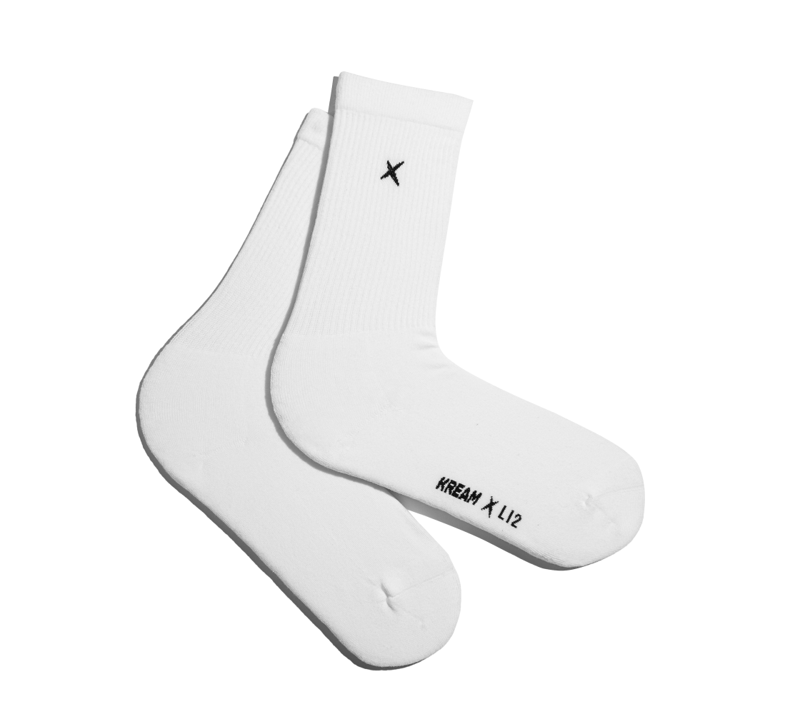크림 x 리투 에어 데일리 엑스 크루 삭스 화이트(KREAM x LI2 Air Daily X Crew Socks White)