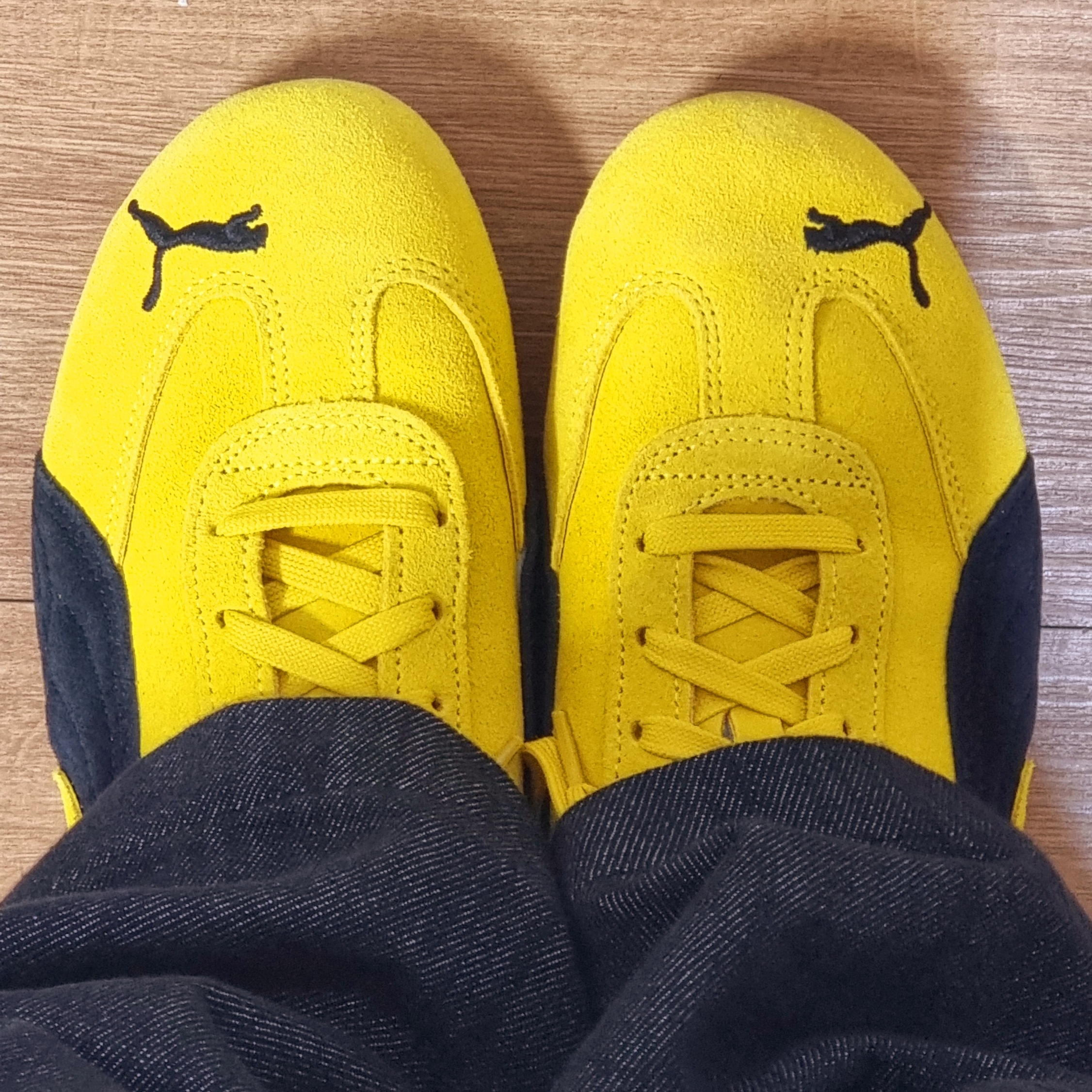 Puma Speedcat OG Pele Yellow Puma Black 착용 스타일