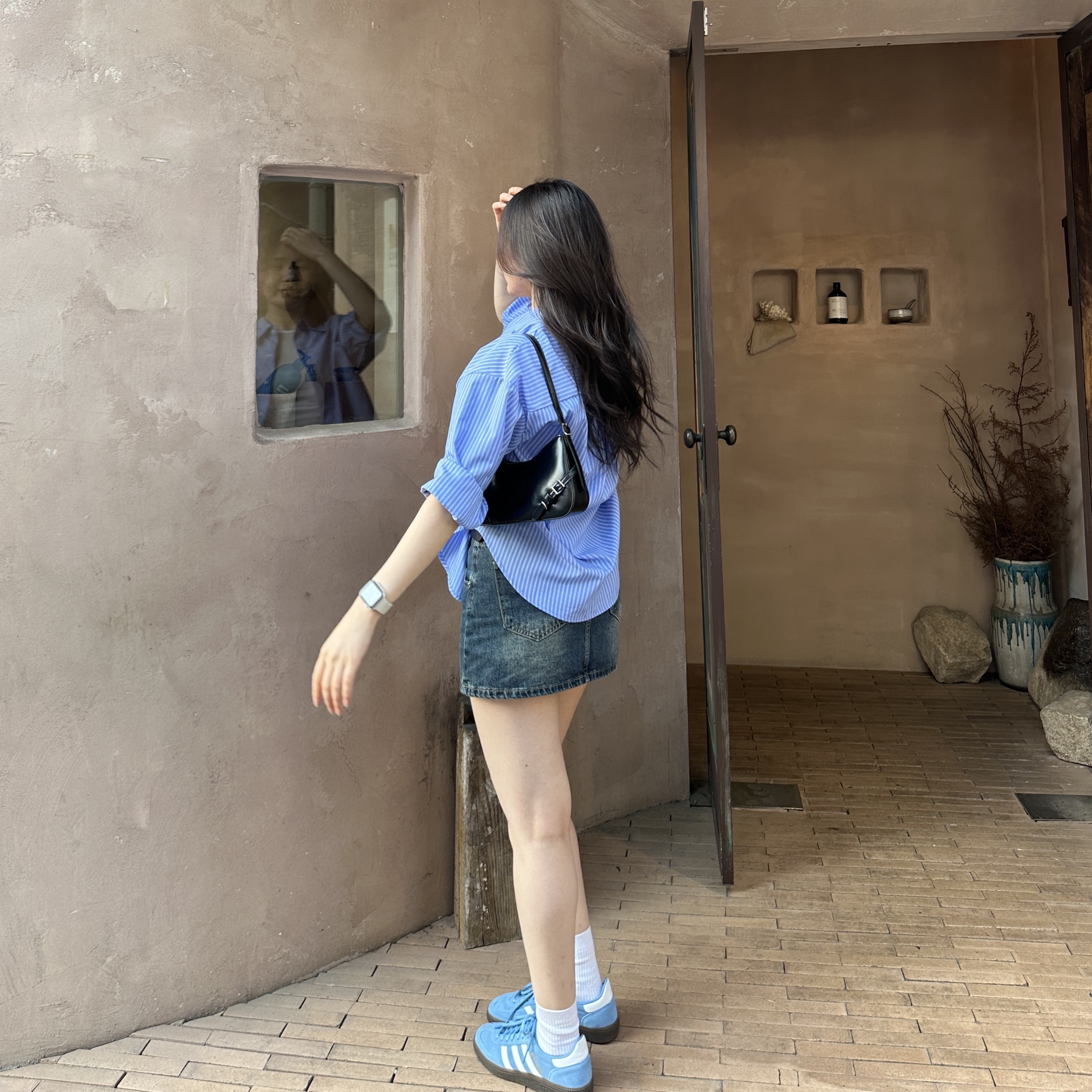 Adidas Spezial Handball Light Blue 착용 스타일 - 3