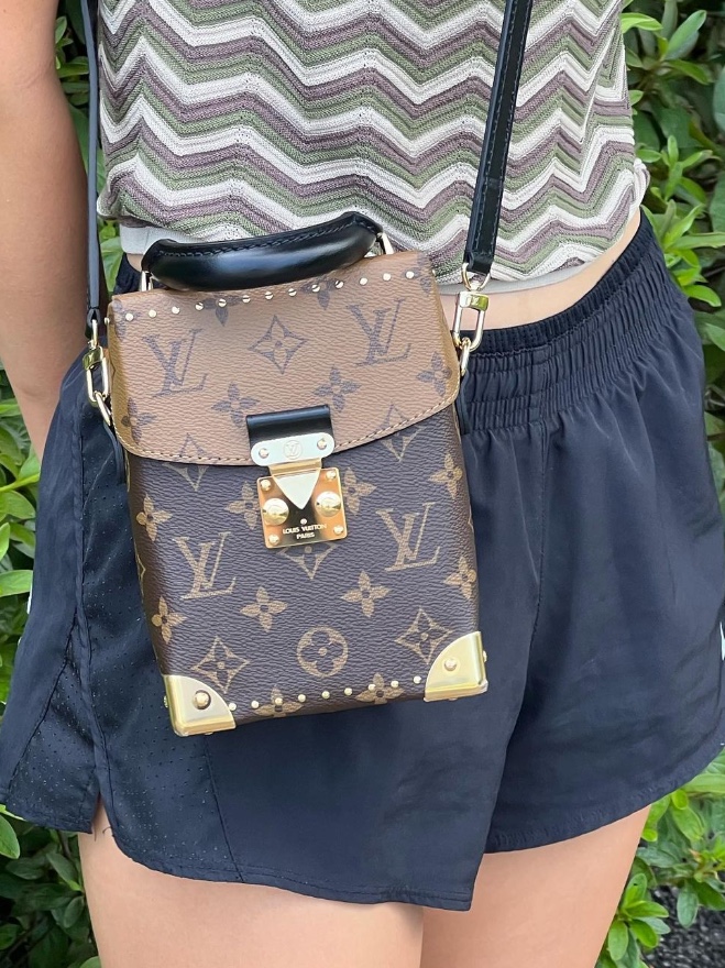 Louis Vuitton Camera Box Monogram and Monogram Reversed 착용 스타일 - 2