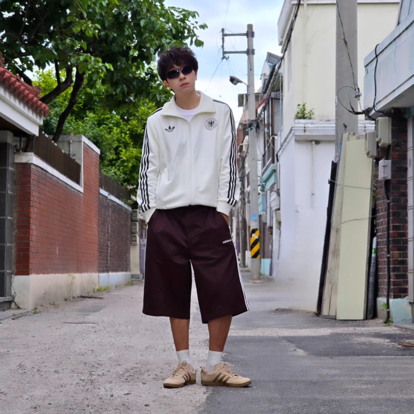 Adidas German Beckenbauer Track Top Off White - KR Sizing, Adidas German Beckenbauer Track Top Off White - US Sizing 착용 스타일 - 8
