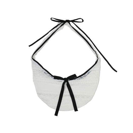 PP25HSAC01WH Pain or Pleasure Women Dew Lace Ribbon Bag white