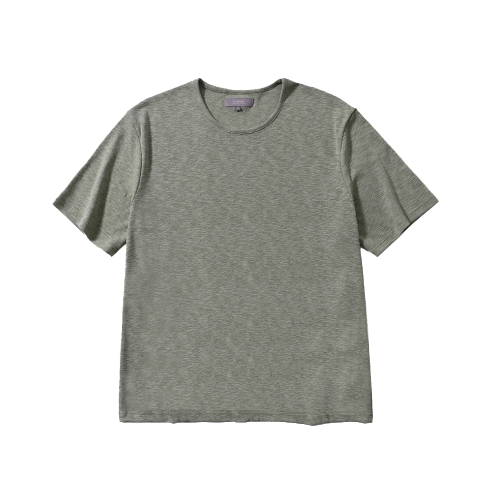 BAL062 Ballute Slub U-Neck Half T-Shirts Olive
