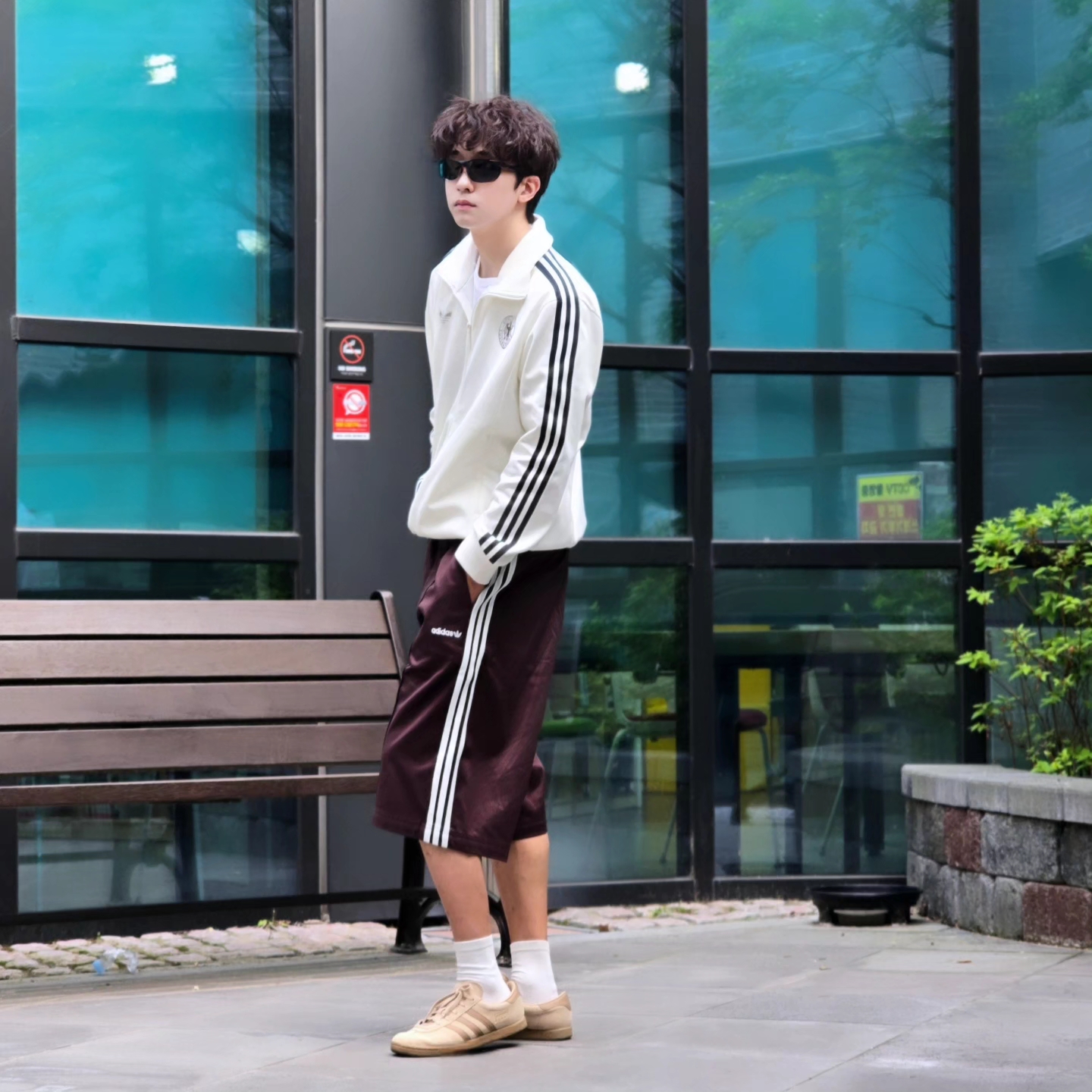Adidas German Beckenbauer Track Top Off White - KR Sizing, Adidas German Beckenbauer Track Top Off White - US Sizing 착용 스타일 - 5
