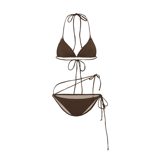 PP25HSSW01BR Pain or Pleasure Women Tina String Bikini Set brown