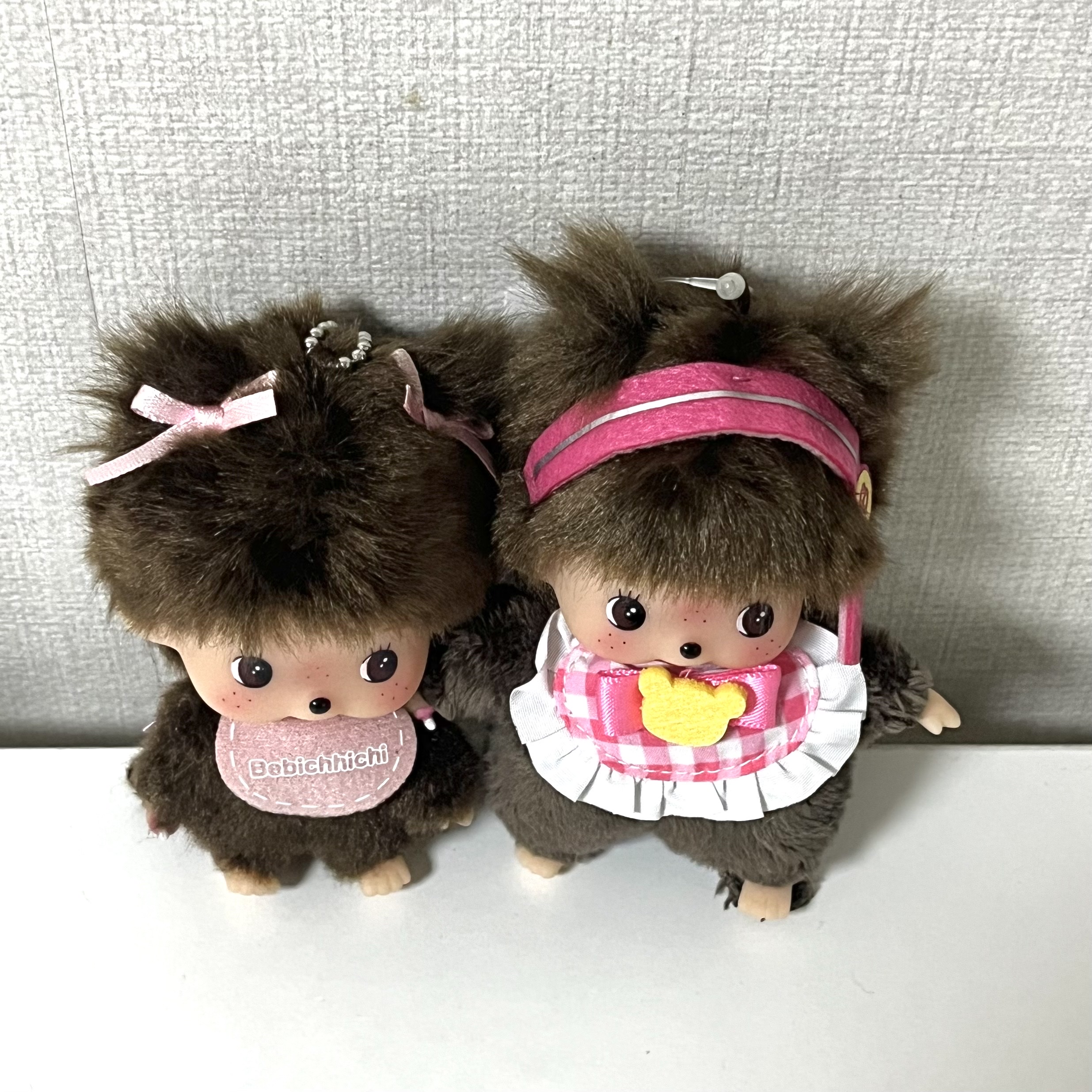 Monchhichi Idol SS Bebichhichi Key Chain Pink, Monchhichi Bebichhichi Bighead SS Girl Key Chain Pink 착용 스타일 - 3