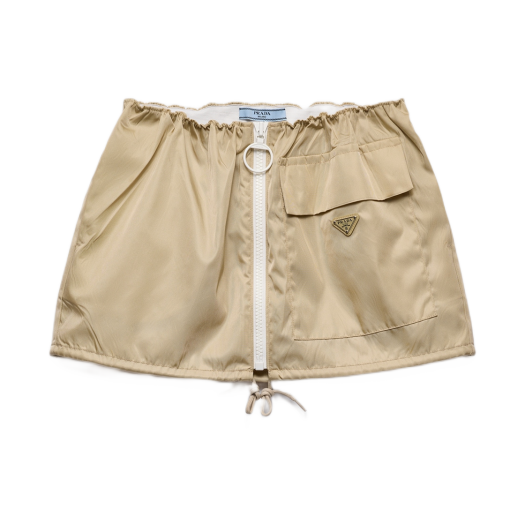 (W) Prada Re-Nylon Miniskirt Desert