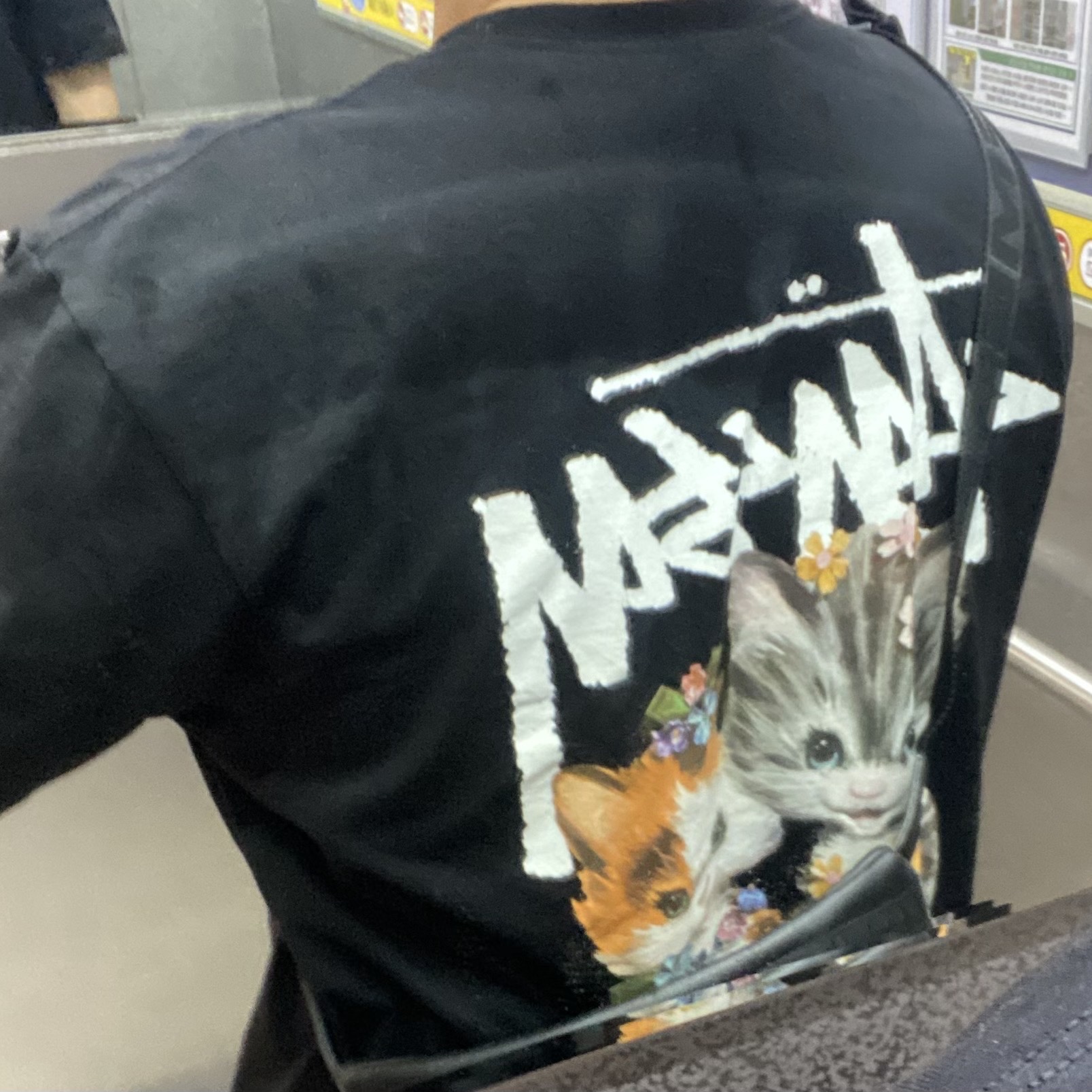 Stussy Kittens T-Shirt Black 착용 스타일