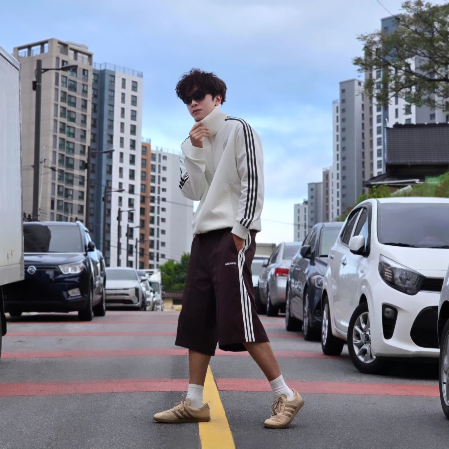 Adidas German Beckenbauer Track Top Off White - KR Sizing, Adidas German Beckenbauer Track Top Off White - US Sizing 착용 스타일 - 6