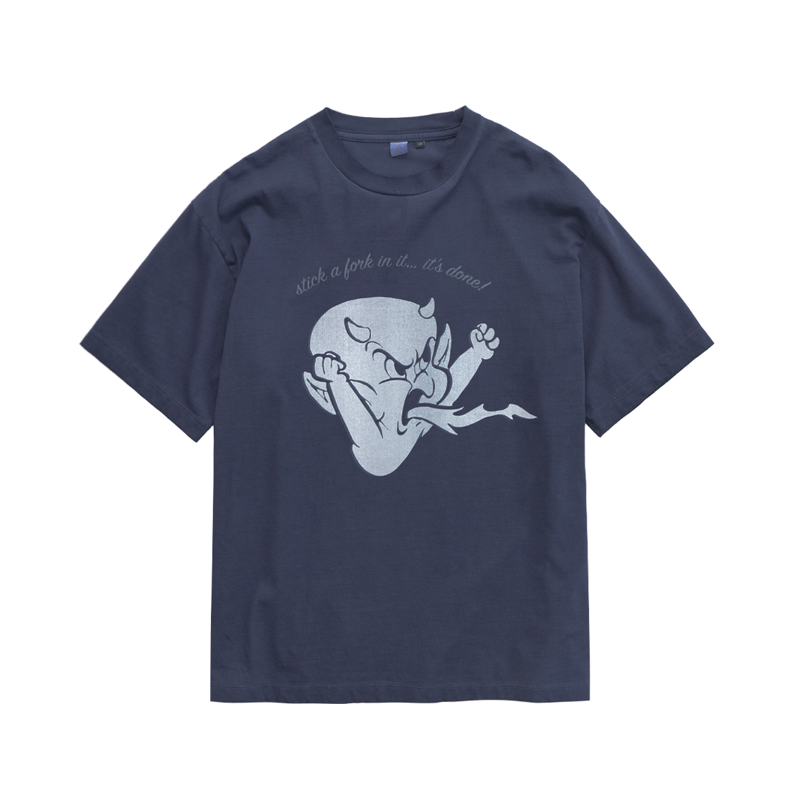 폴리테루 x 핫 스터프 1/2 슬리브 '앵그리' 워시드 블루(Polyteru x Hot Stuff 1/2 Sleeves 'Angry' Washed Blue) - 1