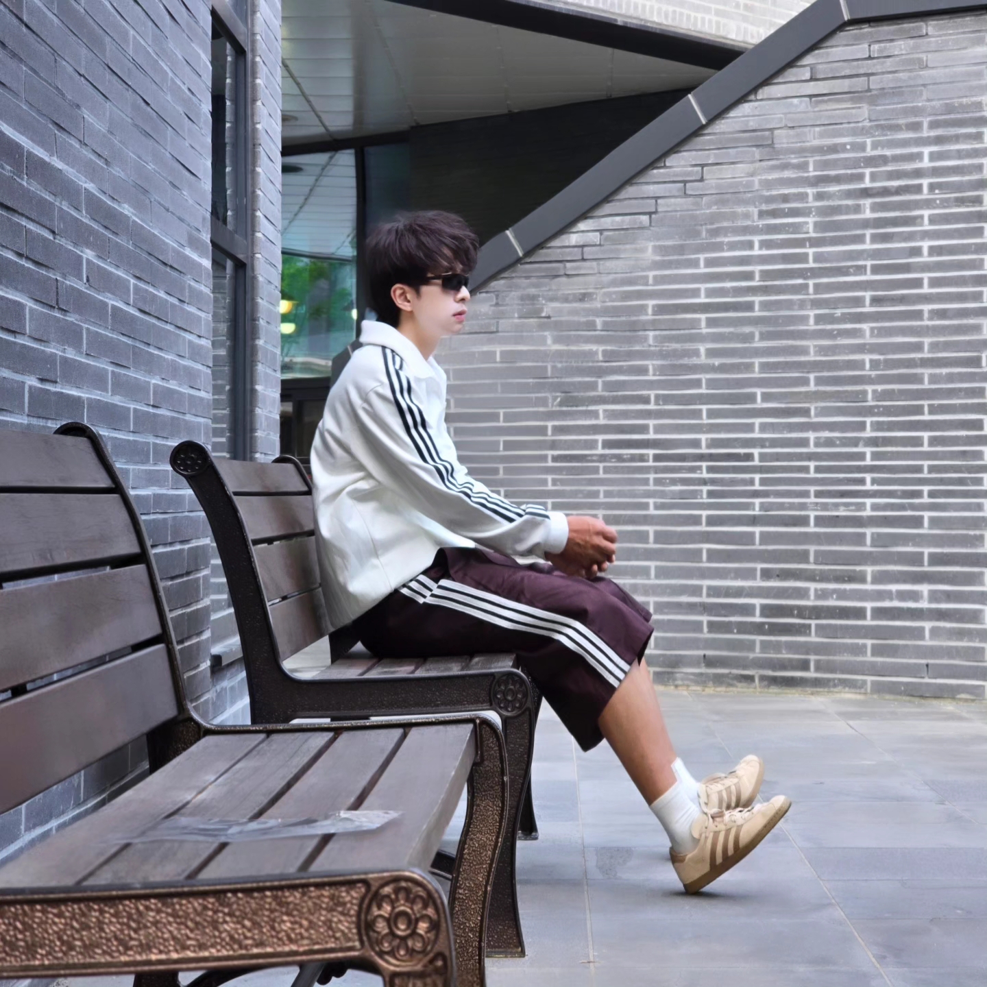 Adidas German Beckenbauer Track Top Off White - KR Sizing, Adidas German Beckenbauer Track Top Off White - US Sizing 착용 스타일 - 1