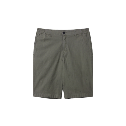 SAPOM25801GYX Series Cotton Linen Garment Dying Standard Fit Shorts Gray