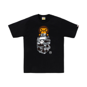BAPE 1st Camo Milo on Ape Head T-Shirt Black Gray