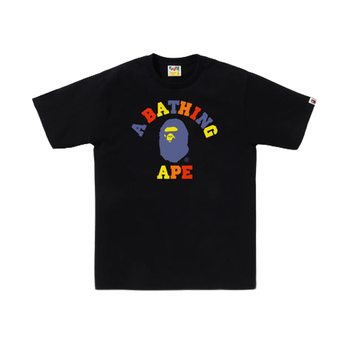 베이프 컬러 컬리지 티셔츠 블랙(BAPE Colors College T-Shirt Black) - 1