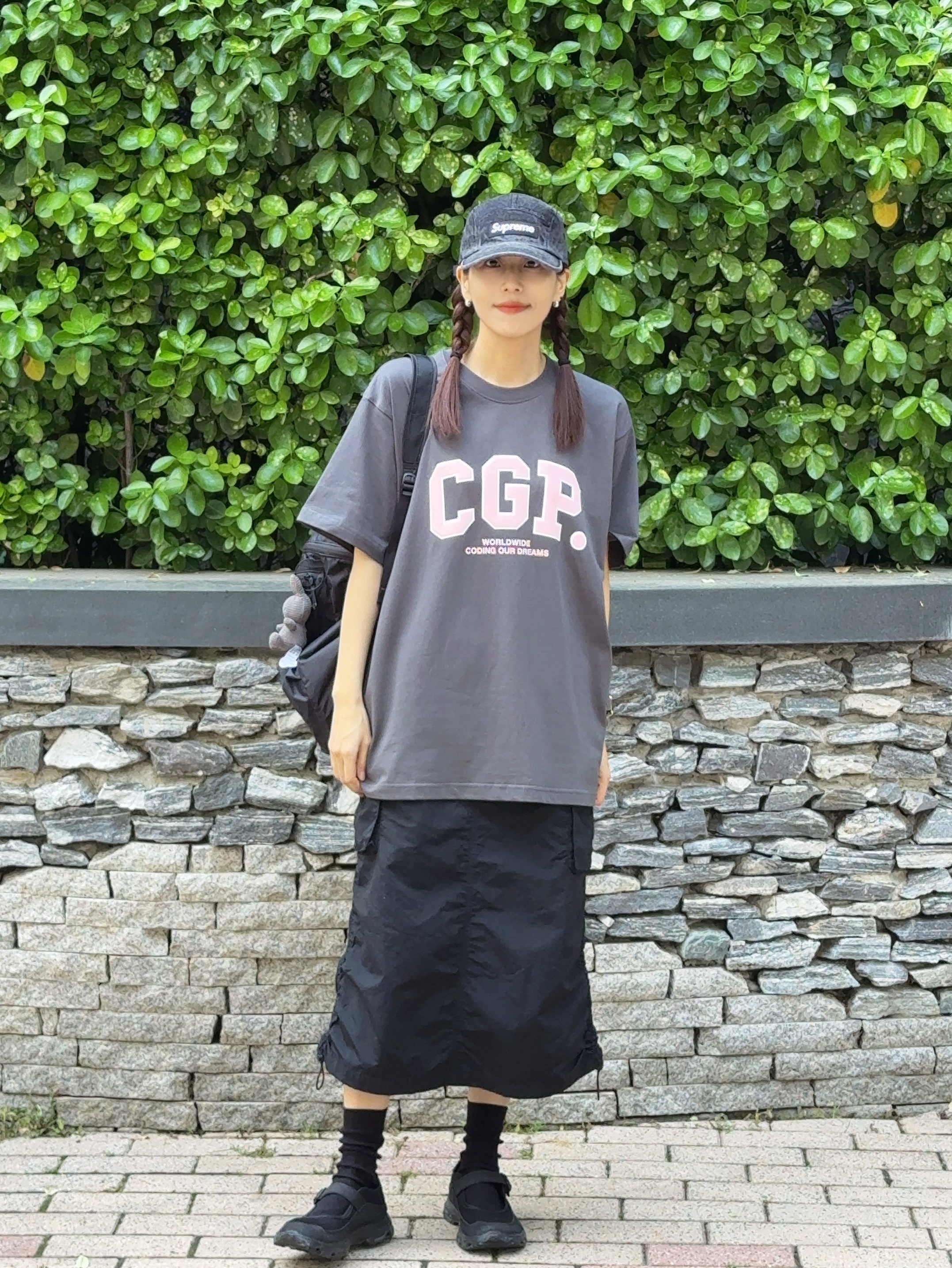 Supreme Denim Camp Cap Black - 23SS, Arc'teryx Heliad 15 Backpack Black 착용 스타일 - 3