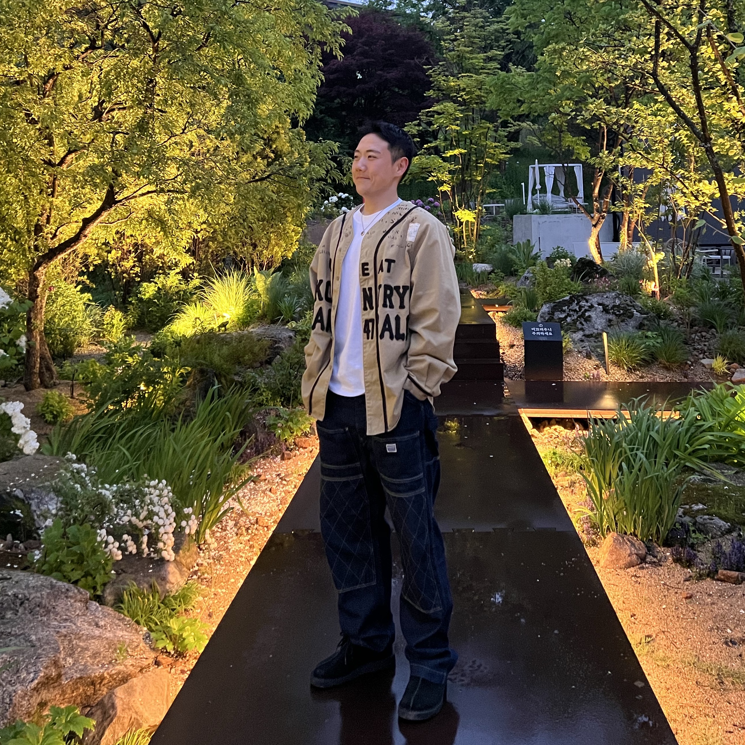 Kapital Chino Great Country Damaged Baseball Long Sleeve Shirt Beige, Kapital 11.5 oz. Denim Lumber Pants Indigo 착용 스타일 - 2