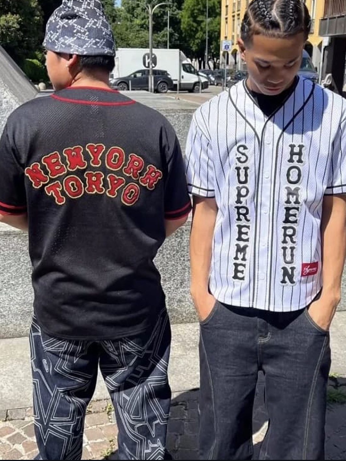 Supreme x Homerun Baseball Jersey Stripe - 25SS 착용 스타일 - 2