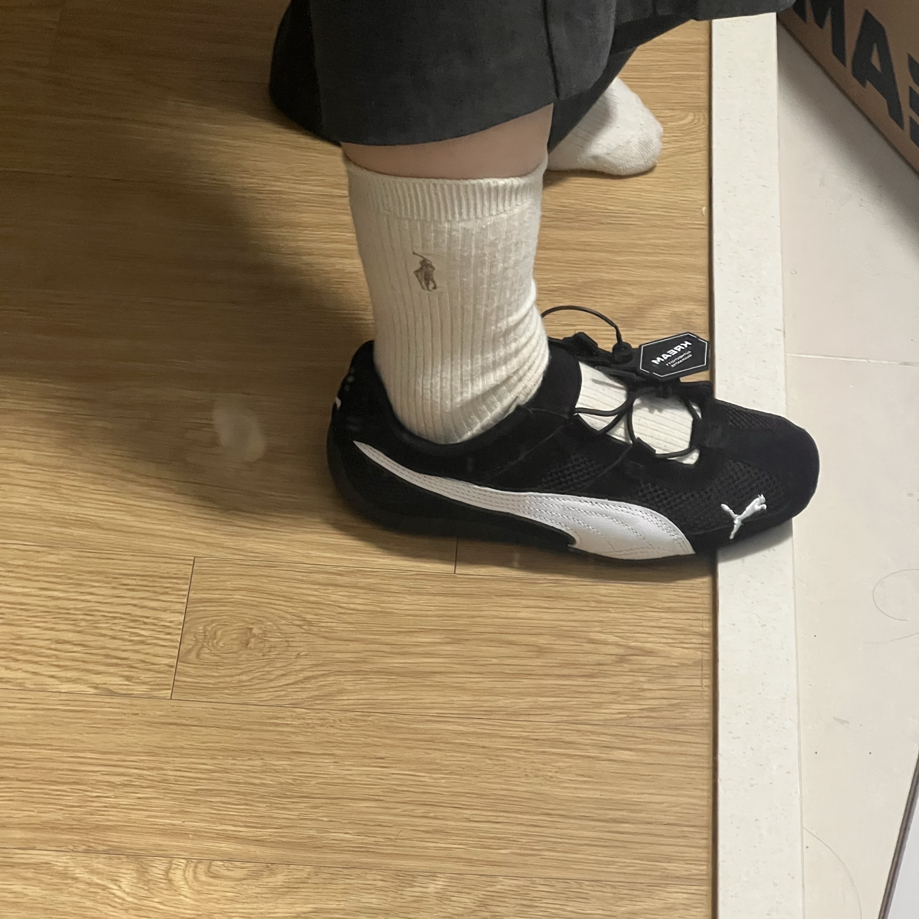 (W) Puma Speedcat Go Puma Black Puma White 착용 스타일