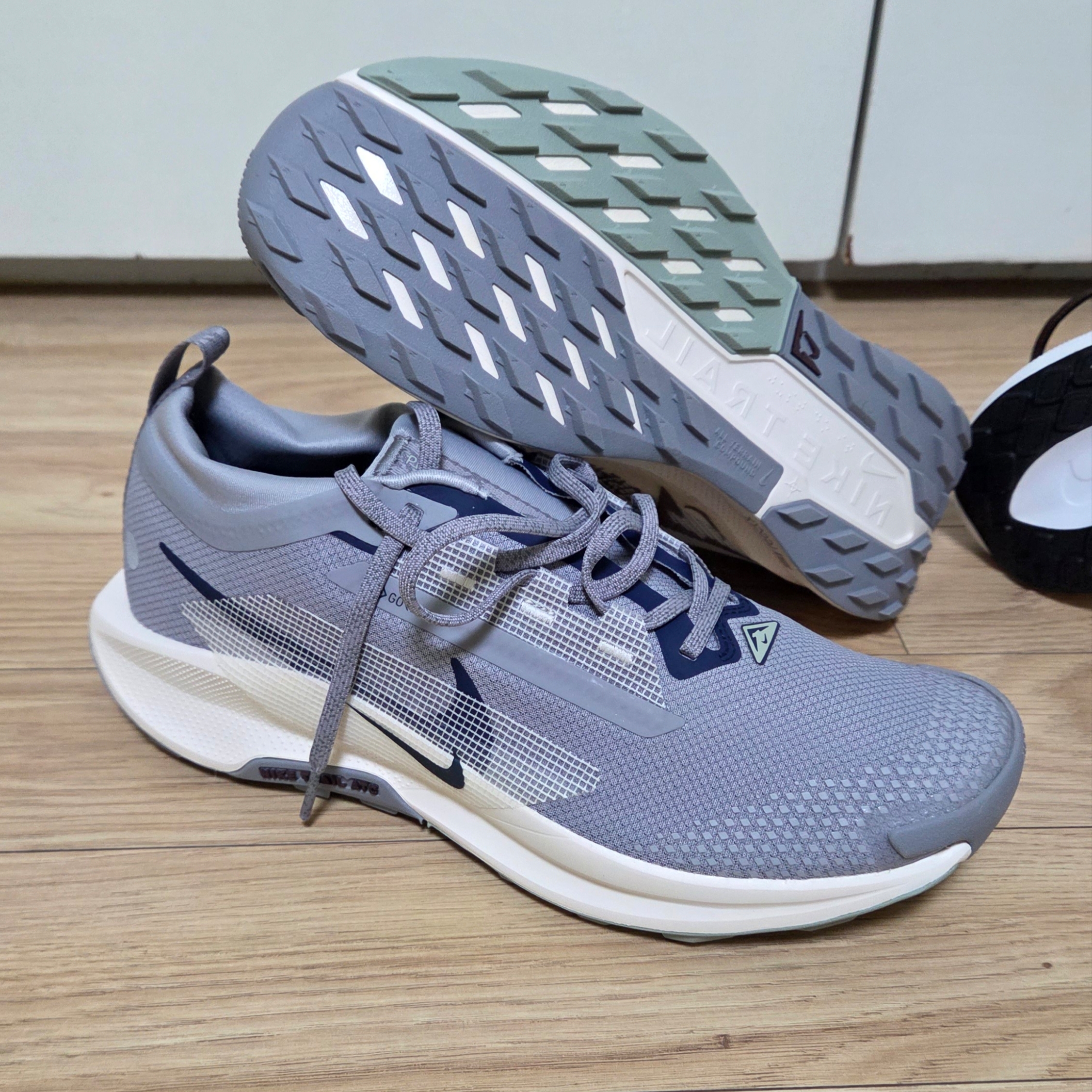 Nike Air Zoom Pegasus 41 Black Wild Mango, Nike Pegasus Trail 5 Gore-Tex Cement Grey Jade Horizon 착용 스타일 - 2