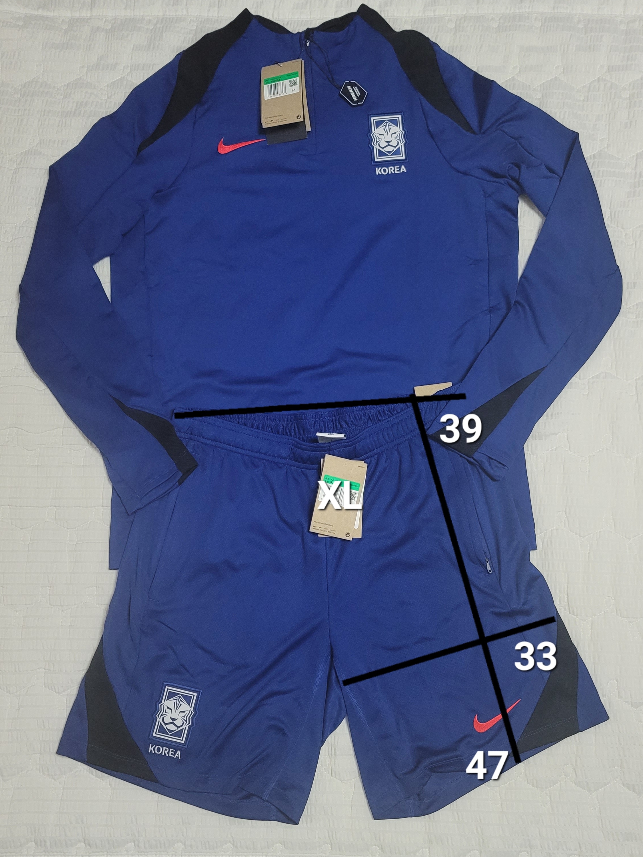 Nike Korea Strike Dri-Fit Knit Soccer Shorts Global Blue, Nike Korea Strike Dri-Fit Soccer Drill Top Global Blue 착용 스타일