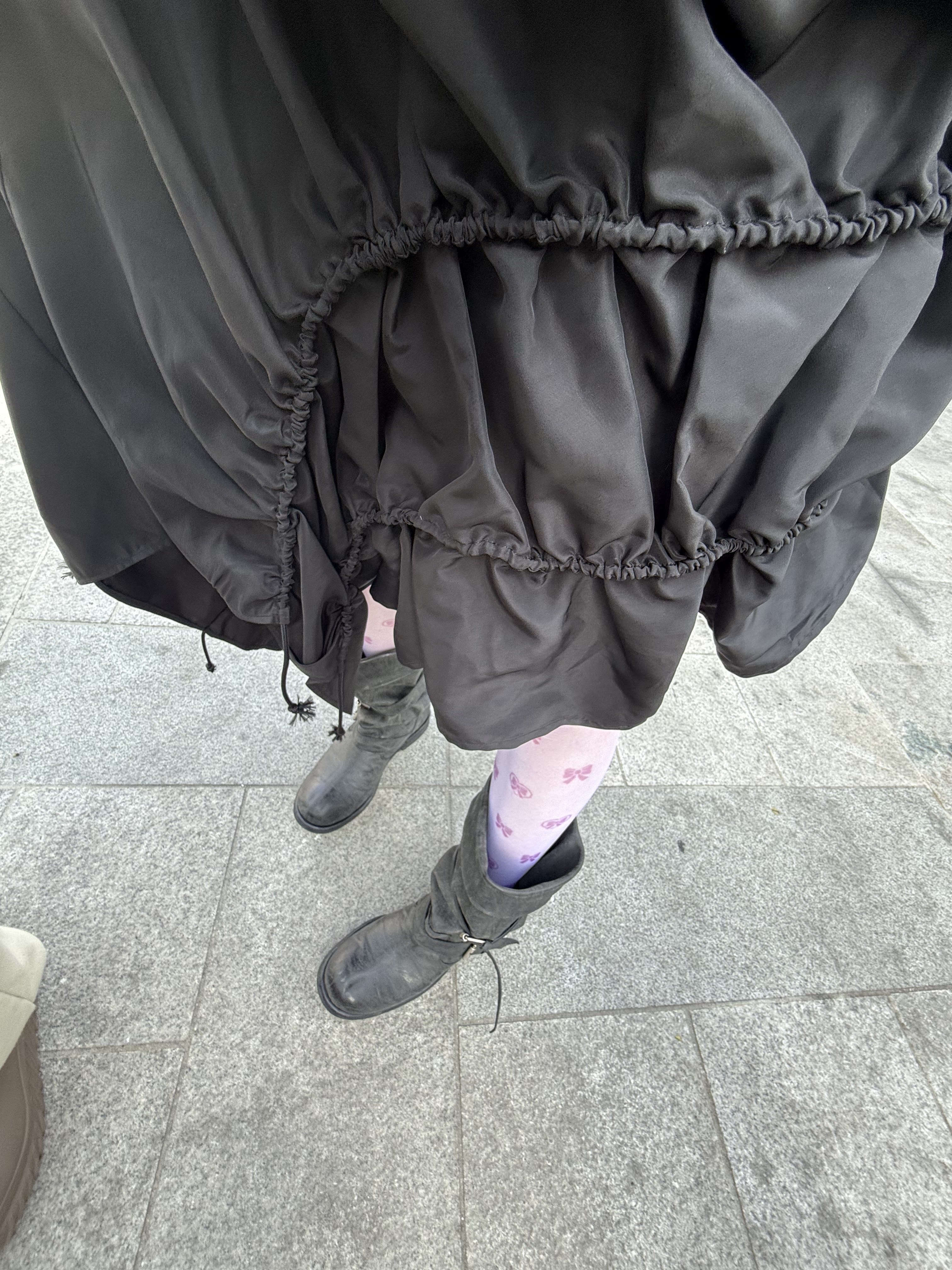 [6% 적립] NegativeThree  Slouchy Long Boots Washed Black 착용 스타일 - 3