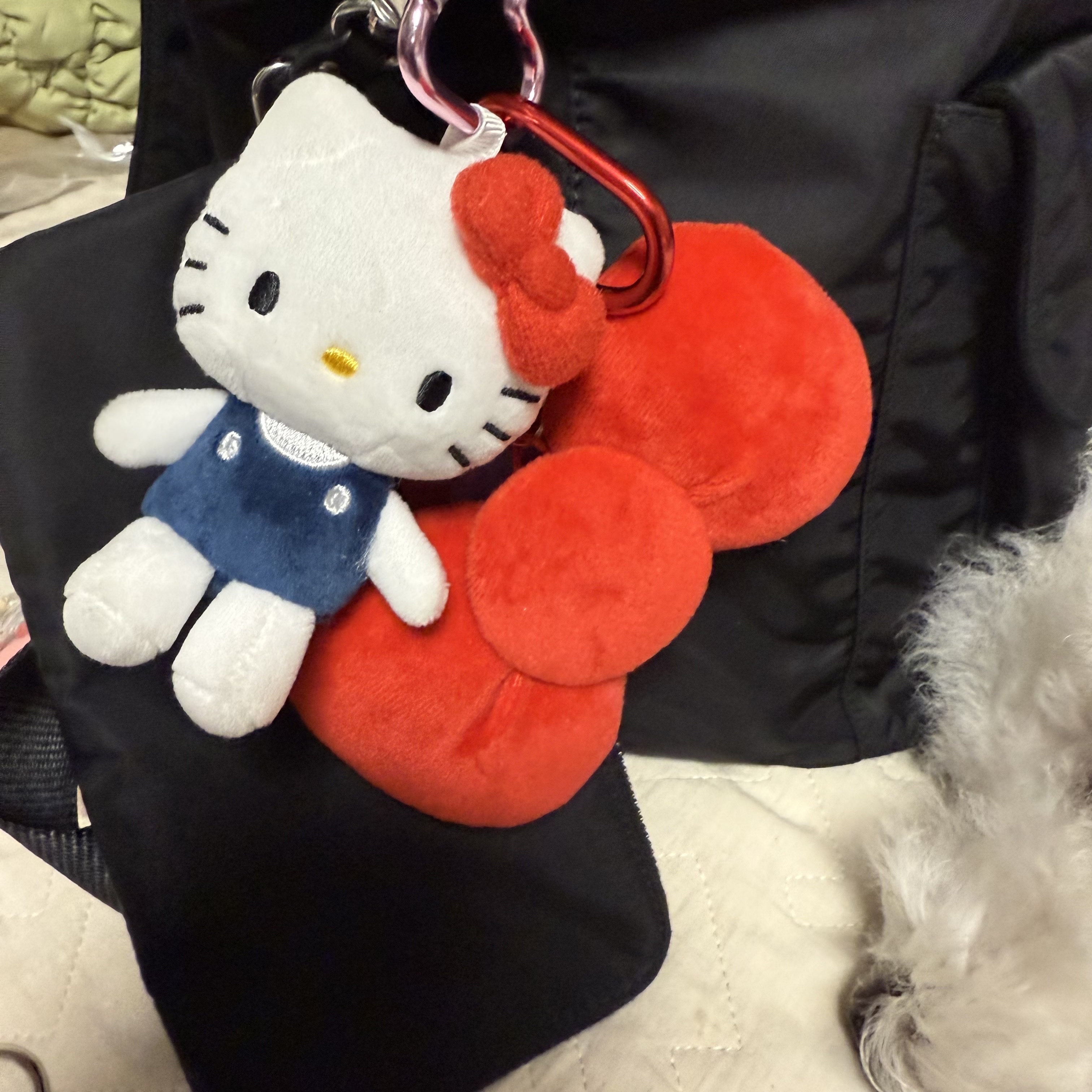 Sanrio Hello Kitty 50th Anniversary Bow Plush Mascot 2018, Sanrio Hello Kitty Mini Mascot Holder 착용 스타일 - 2