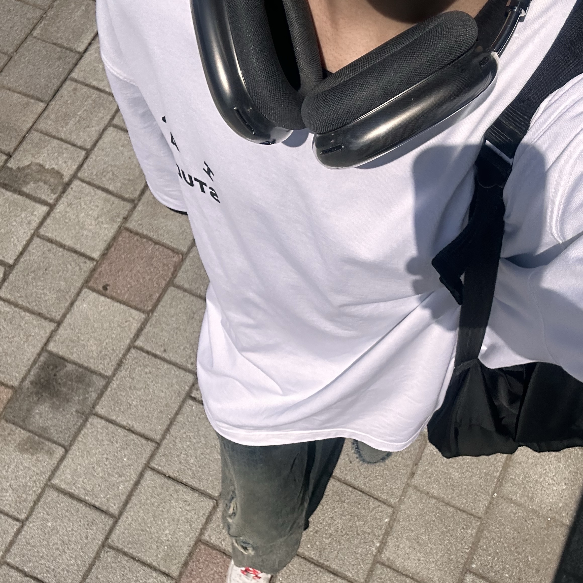 IAB Studio Established T-Shirt White Black, Apple AirPods Max Lightning Space Gray (Korean Ver.) 착용 스타일