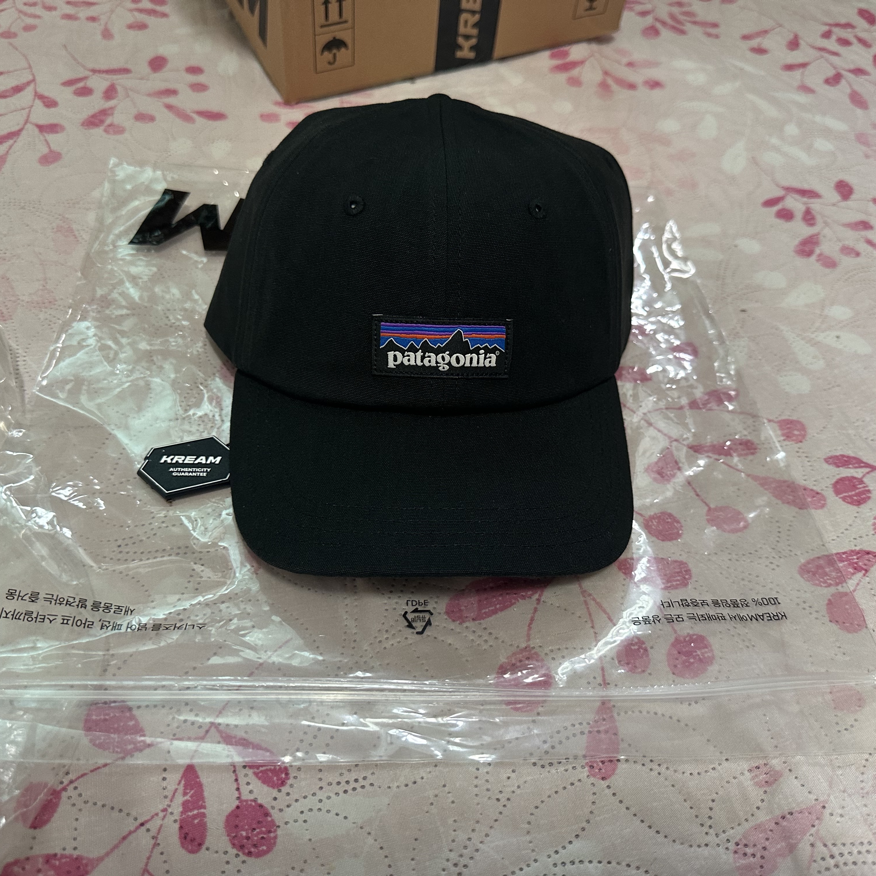 Patagonia P-6 Label Trad Cap Black 착용 스타일 - 1