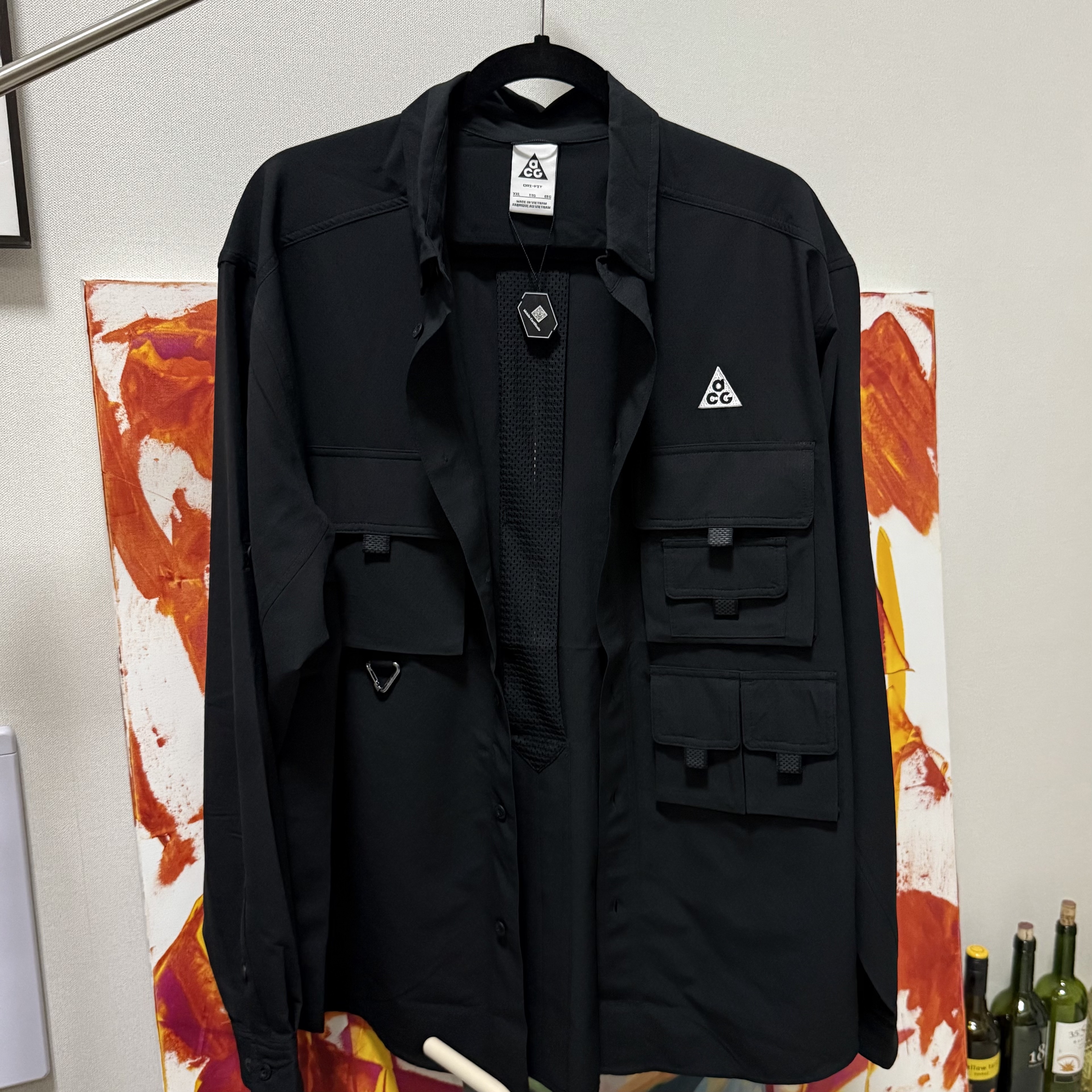 Nike ACG Dri-Fit UV Devastation Trail Shirt Black Summit White - Asia 착용 스타일