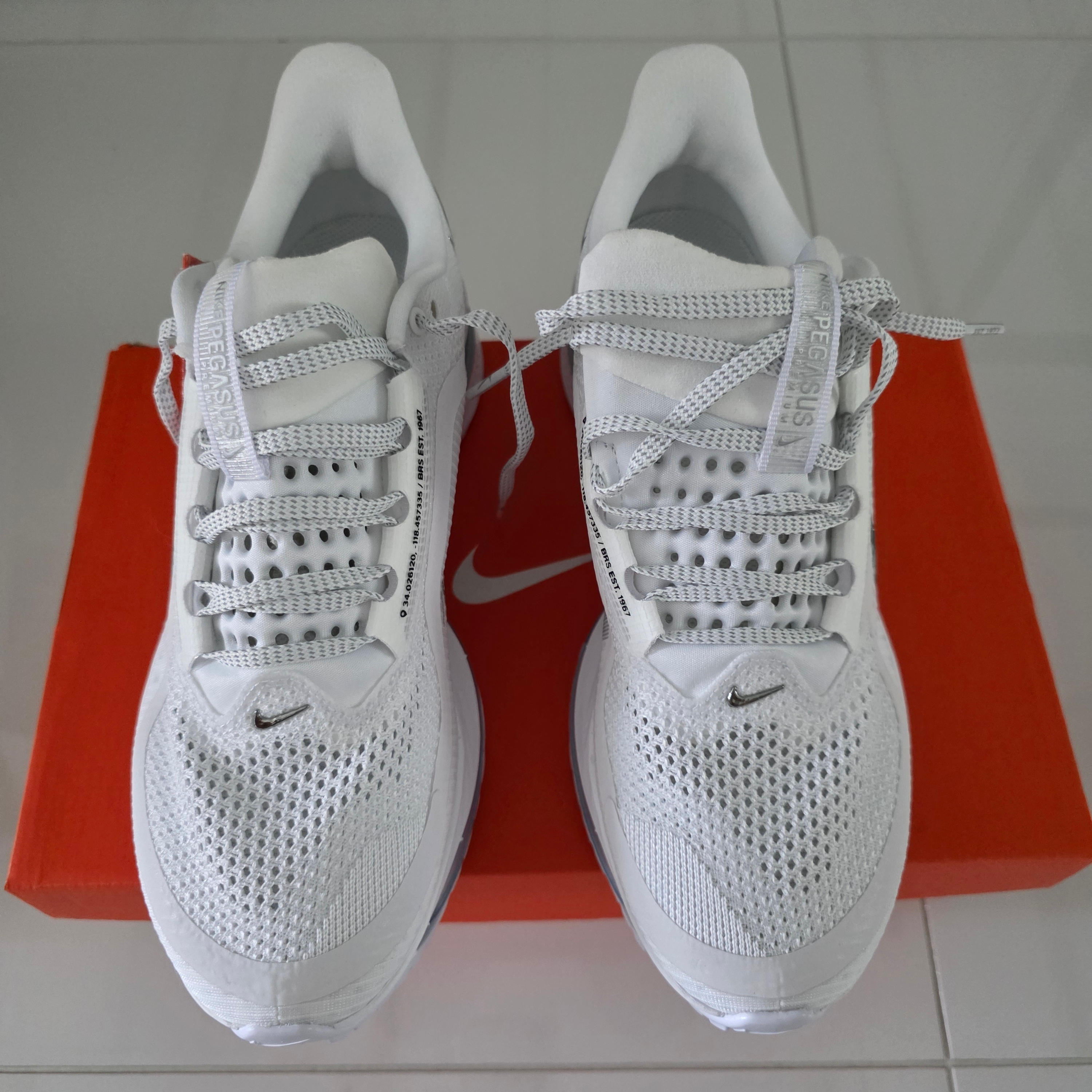 Nike Pegasus Premium White Metallic Silver 착용 스타일 - 1