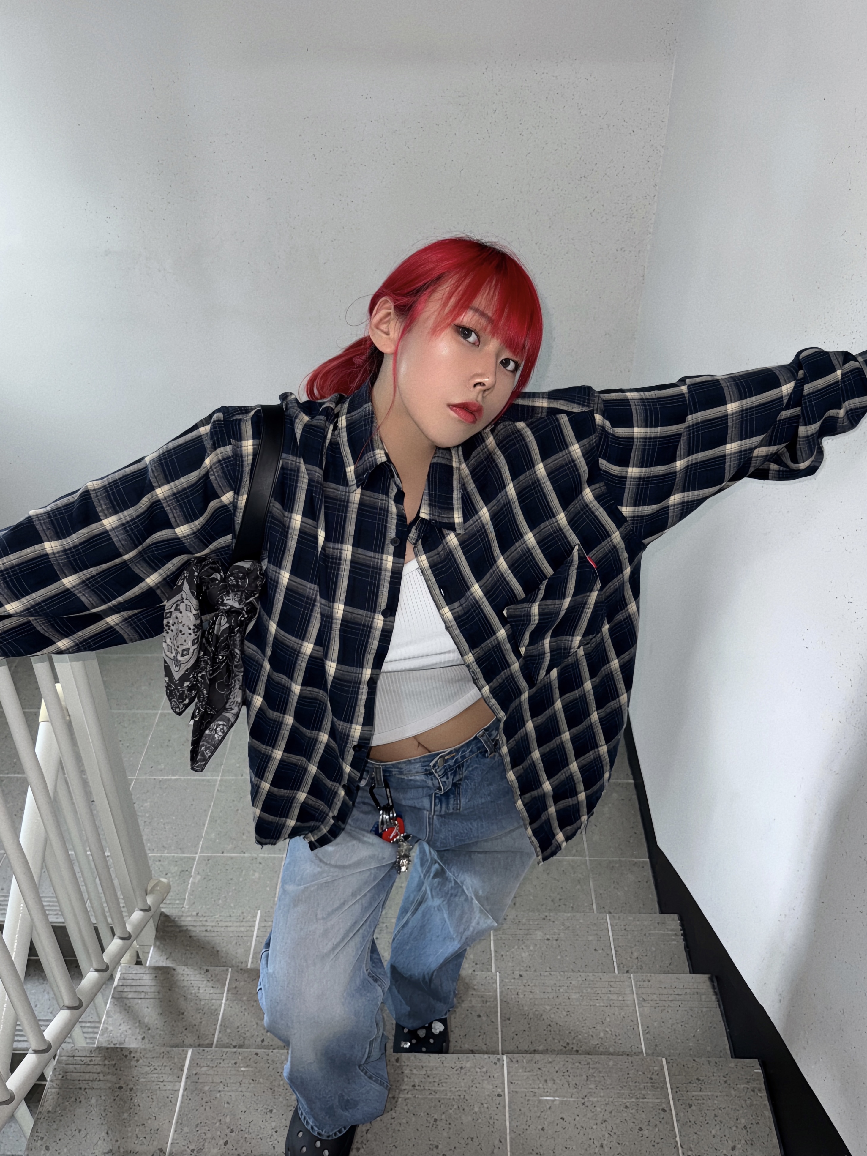 Thisisneverthat x Grateful Dead Dancing Bears Keychain Silver, Human Made Heart Keyring Red 착용 스타일 - 4