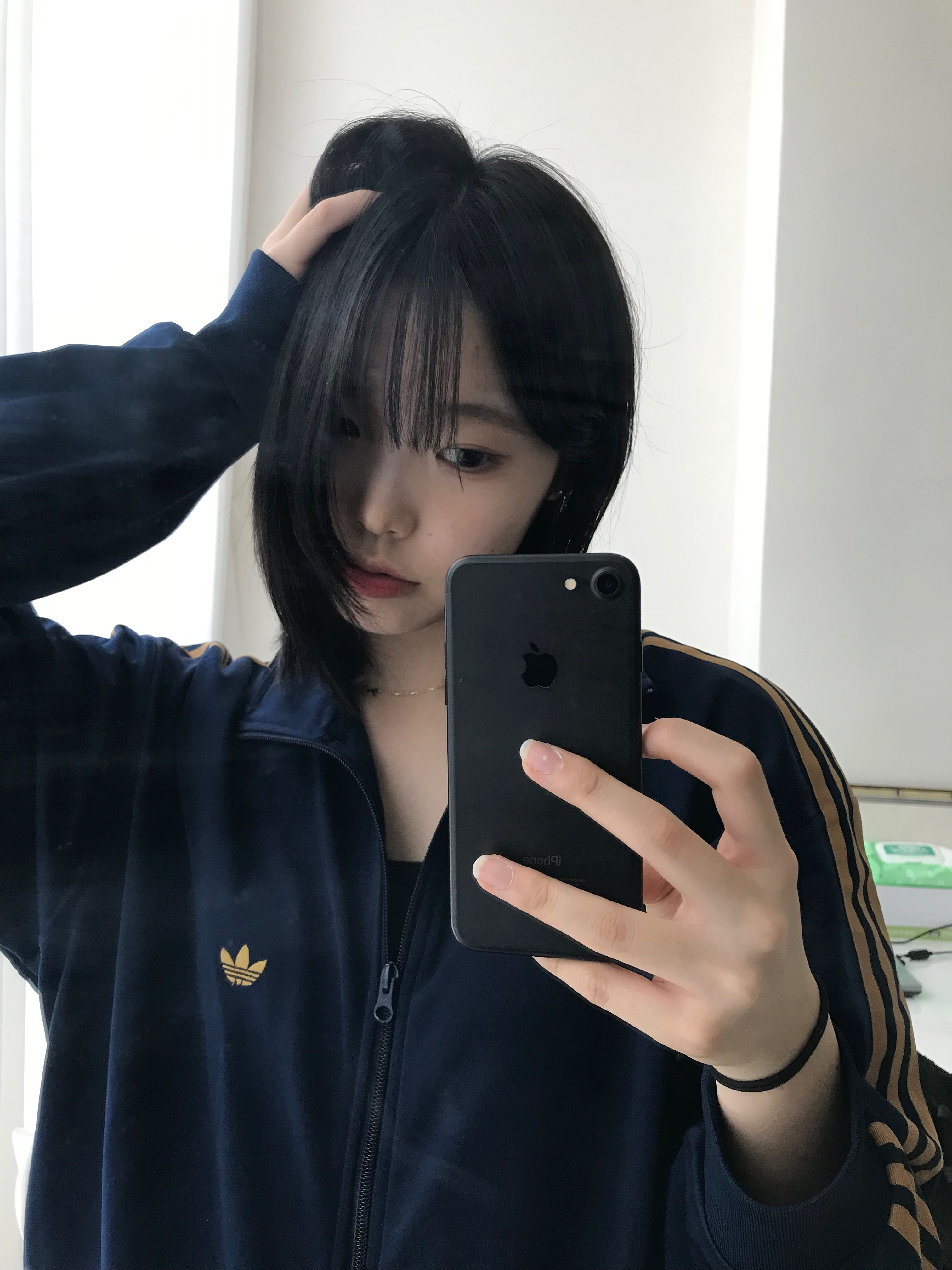 Adidas Track Jacket Night Indigo Mesa - KR Sizing 착용 스타일 - 1