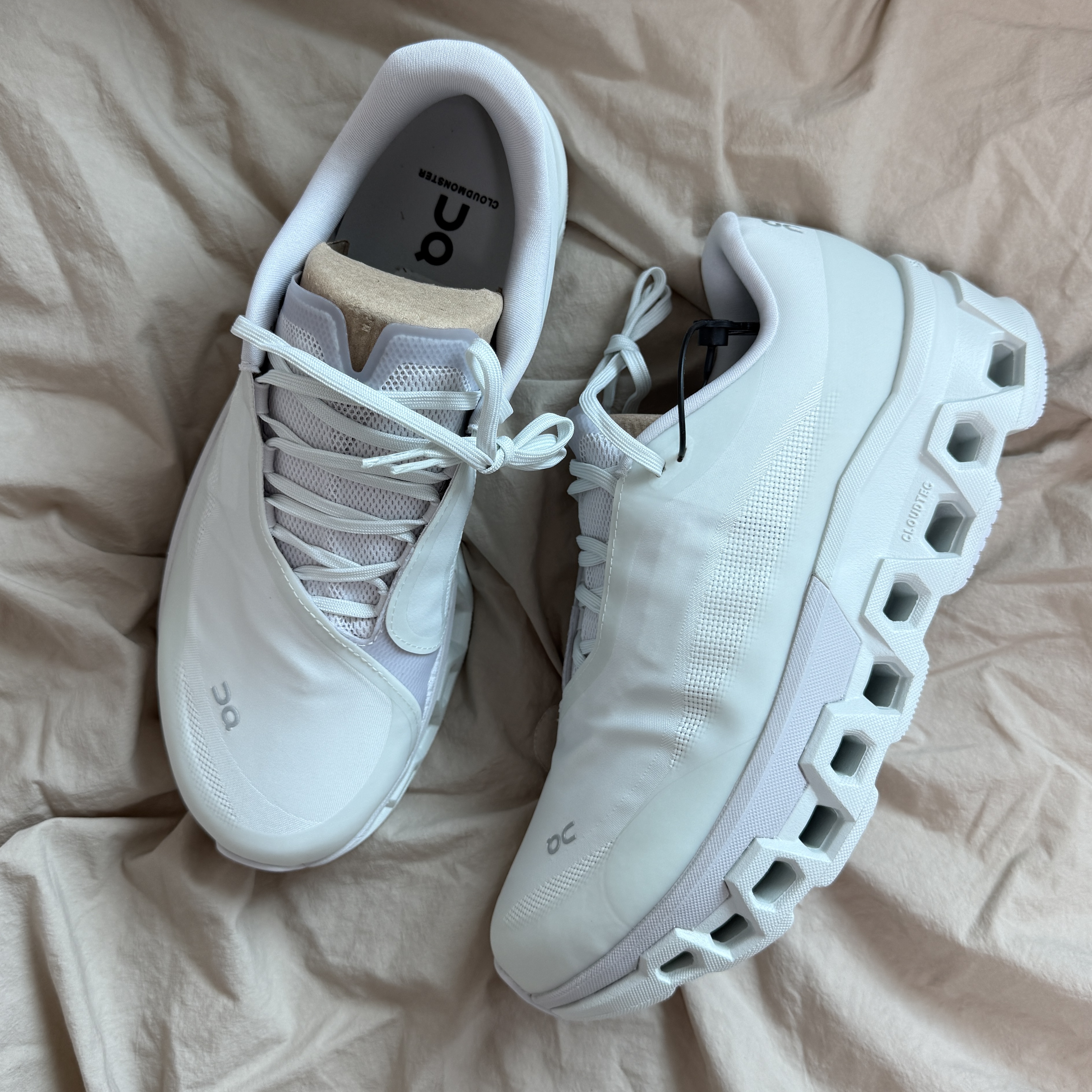 On Running x Post Archive Faction (Paf) Cloudmonster 2 Vapor Frost 착용 스타일 - 1